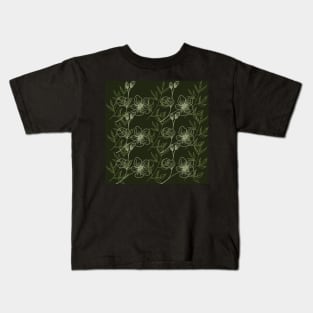 Green Floral Patterns Kids T-Shirt
